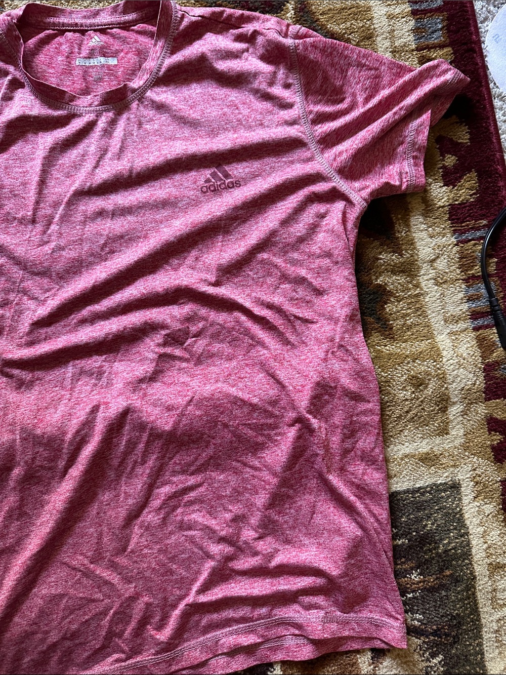 adidas Men’s Heather Raspberry Short Sleeve Performance Tee - Picture 3 of 8